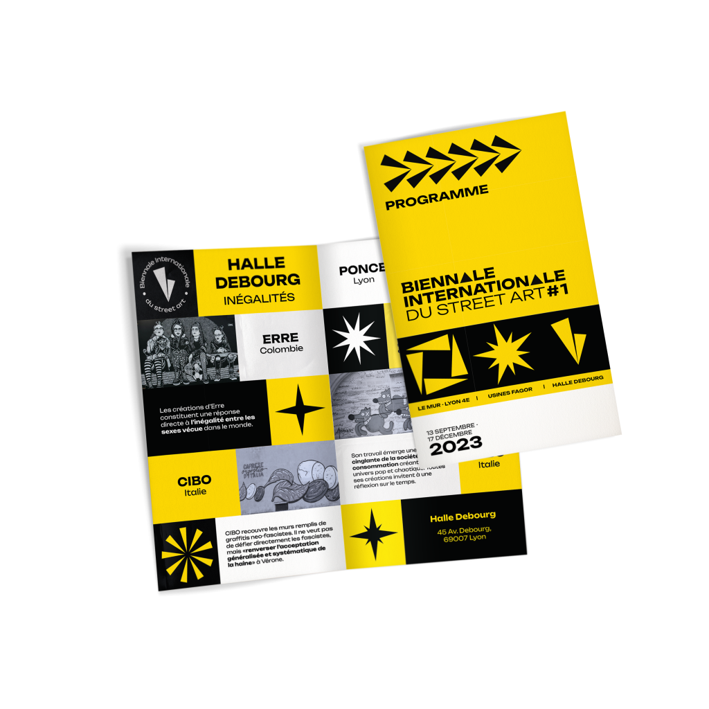Flyer programme pour la biennale internationale du street art à Lyon - design graphique