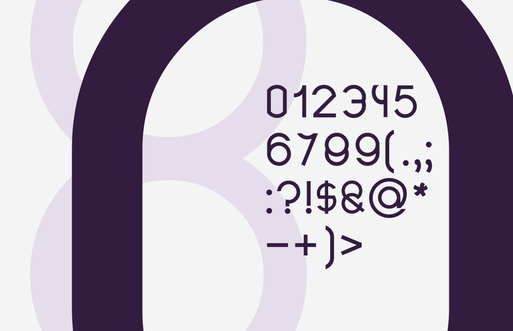 Chiffres et caractères spéciaux typographie Lunar - design graphique