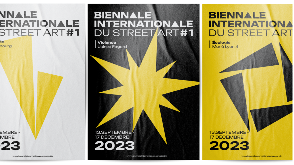 Affiches pour la biennale internationale du street art à Lyon - design graphique