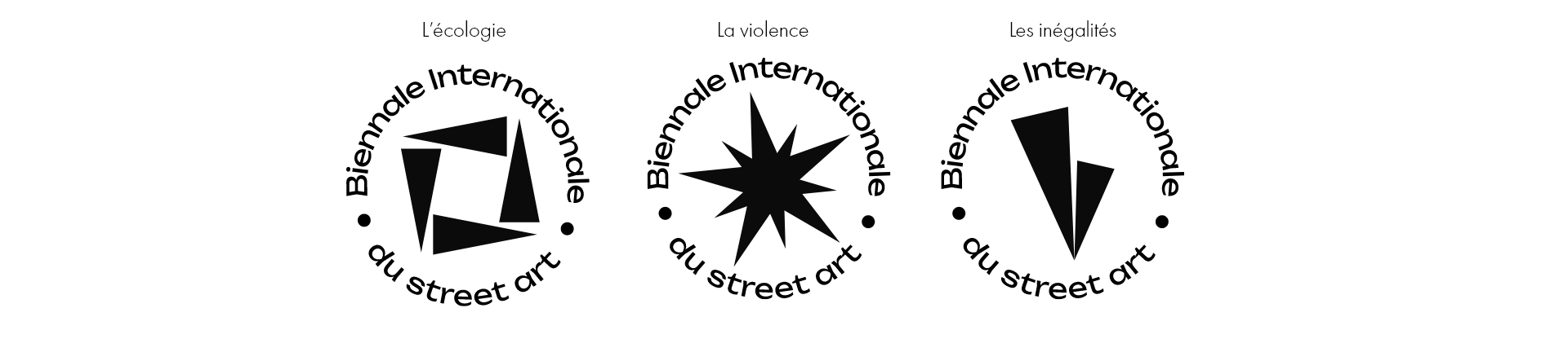 Logo des thèmes pour la biennale internationale du street art à Lyon - design graphique