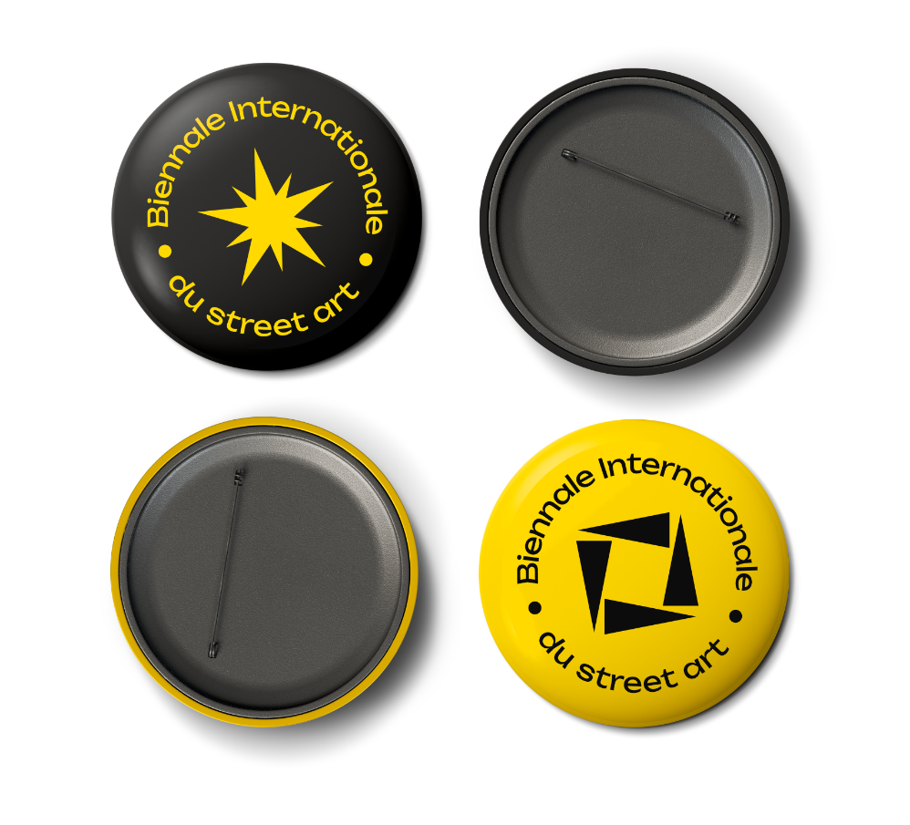 Mockup pins pour la biennale internationale du street art à Lyon - design graphique