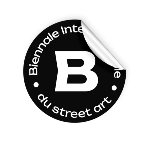 Mockup sticker pour la biennale internationale du street art à Lyon - design graphique