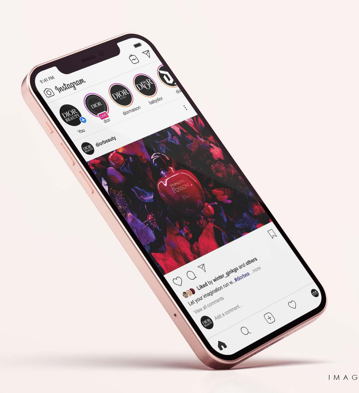Mockup insta photo packshot Dior
