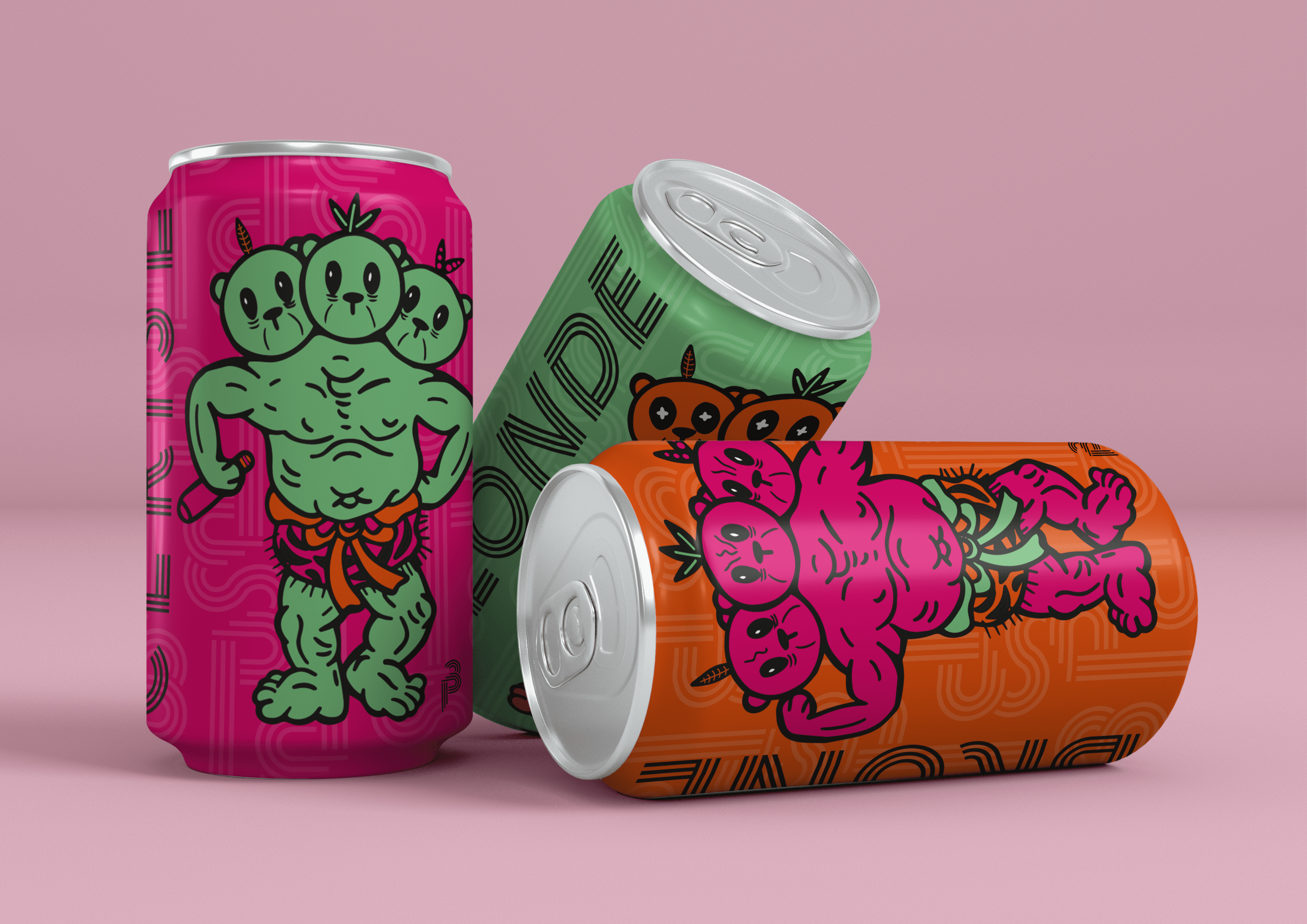Mockup 3 canettes refonte graphique bière des trois pandas - design graphique