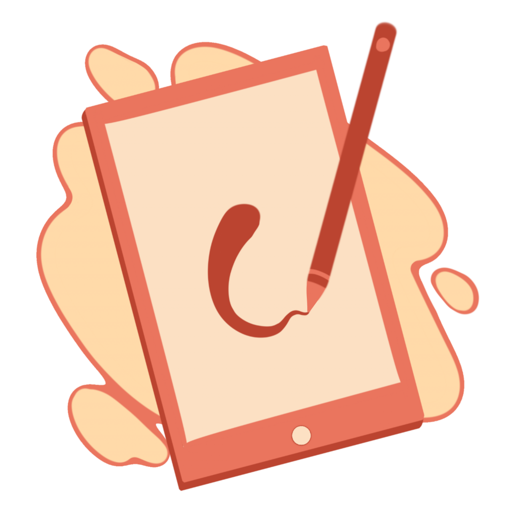 Illustration représentation une tablette avec un stylet pour représenter l'illustration